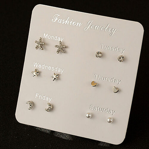 6~7 Pairs/Set Korean Style Week Earrings Set