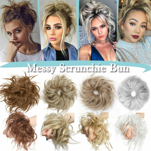 Natural Curly Messy Bun Hair Piece Scrunchie Updo Real as human Hair Extensions
