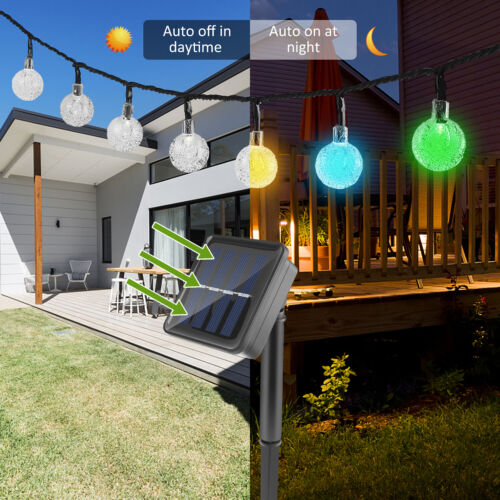 Solar Powered 30 LED String Light Garden Path Yard Decor Lamp Outdoor Waterproof