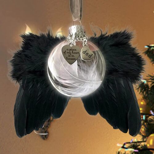 10Pcs Angel Wings Christmas Tree Feather Hanging Decor Xmas Pendant Home Decor