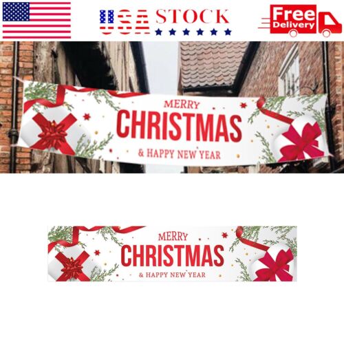 Large 6ft Merry Christmas Banner Sign Santa Claus Xmas Outdoor Garden Decoration