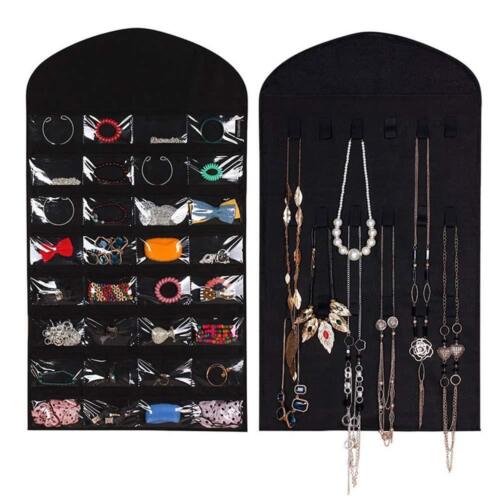 Jewelry Hanging Non-Woven Organizer Holder 32 Pockets 18 Hook & Loops