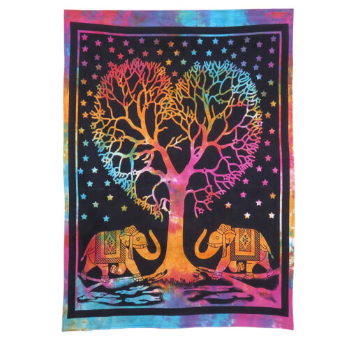 Wall Tapestry Hanging Decor Poster Small Tree Heart Cotton Elephant