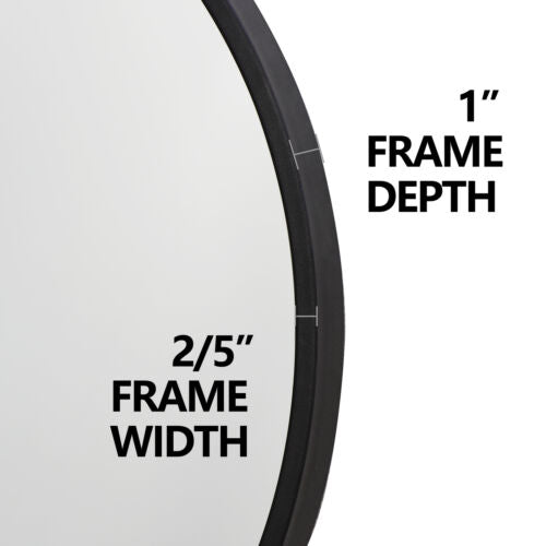 Black Round Mirror Circle Wall Mirror with Metal Frame Vanity Entryway 18Inch