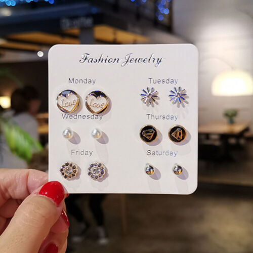 6~7 Pairs/Set Korean Style Week Earrings Set