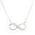 Sterling Silver 925 Half Cubic Zirconia Infinity Charm Pendant Necklace 16"