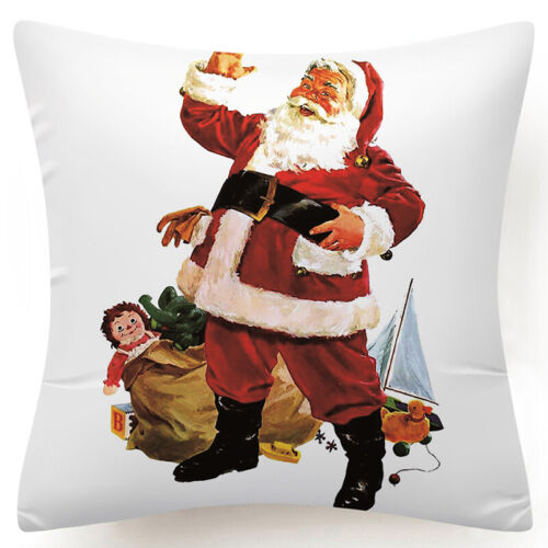 Throw PILLOW COVER Christmas Red White Xmas Double-Sided Cushion Case 18x18" USA