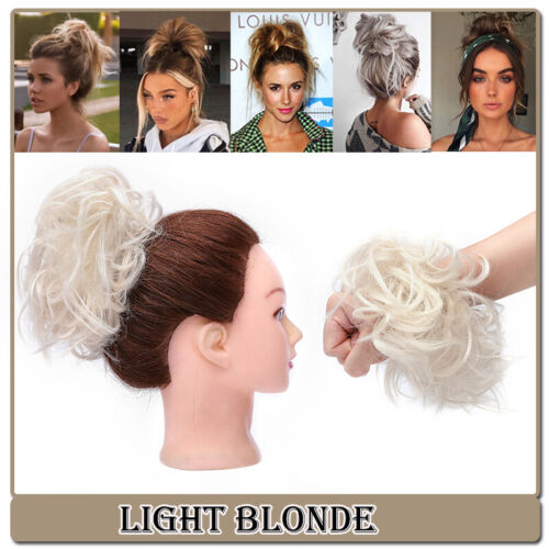 Natural Curly Messy Bun Hair Piece Scrunchie Updo Real as human Hair Extensions