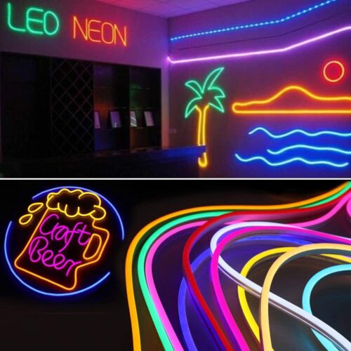 12V Flexible LED Strip Waterproof Sign Neon Lights Silicone Tube 1M 2M 3M 5M USA