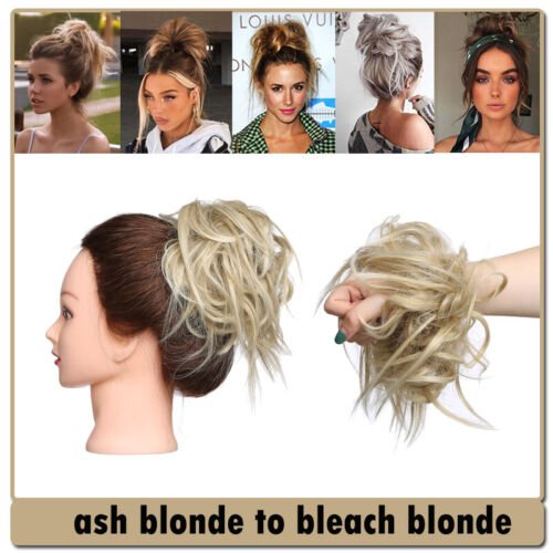 Natural Curly Messy Bun Hair Piece Scrunchie Updo Real as human Hair Extensions