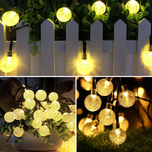 Solar Powered 30 LED String Light Garden Path Yard Decor Lamp Outdoor Waterproof