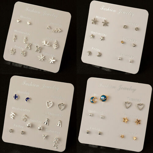 6~7 Pairs/Set Korean Style Week Earrings Set