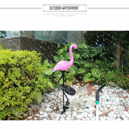 Solar Powered Pink Flamingo Ornament Garden Outdoor Light Lawn Lamp Xmas