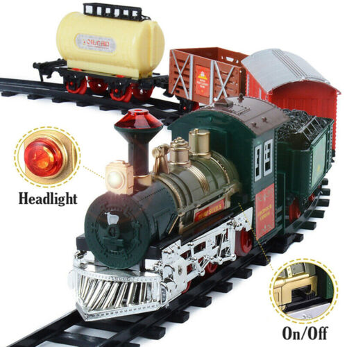 16Pcs Around Christmas Tree Rocky Mountain Toy Train Set Double Round Track