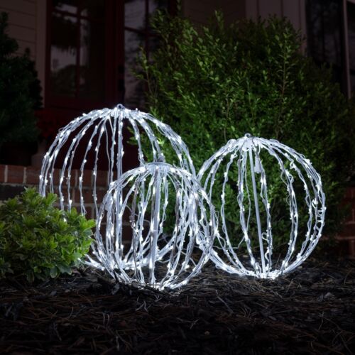 Hanging LED Light Balls Christmas Patio Garden Decoration White Frame, 6 Colors