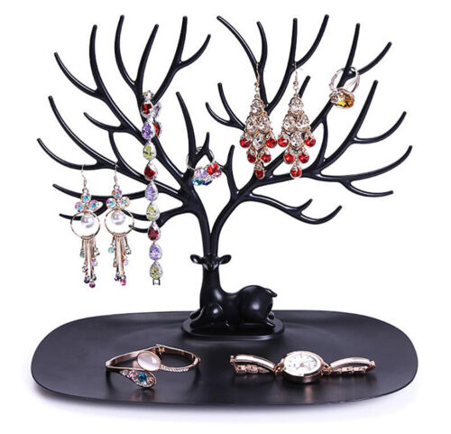 Jewelry Deer Tree Stand Display Organizer Necklace Ring Earring Holder Rack