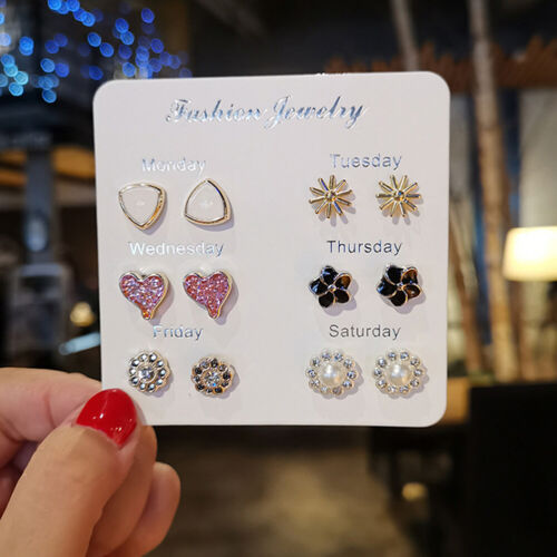 6~7 Pairs/Set Korean Style Week Earrings Set