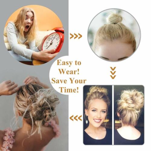 Natural Curly Messy Bun Hair Piece Scrunchie Updo Real as human Hair Extensions