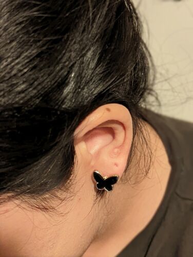 Fashion Earrings Jewelry Delicate Elegant Temperament Black Butterfly Cute