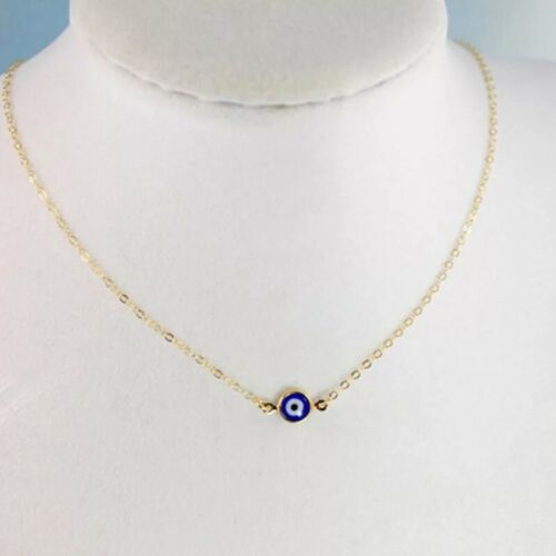 Simple Evil Eye Thin Pendant Women Jewelry Necklace Turkish Lucky Fashion