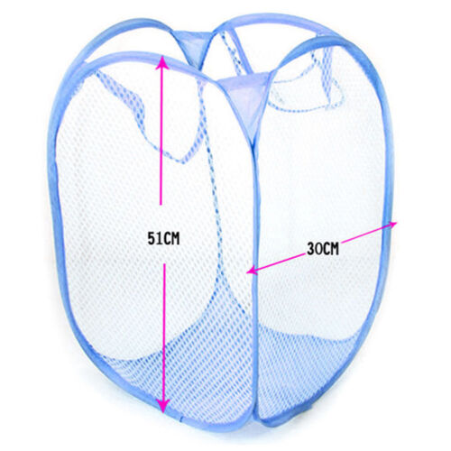 3 Pack Pop Up Folable Laundry Basket Mesh Hamper Washing Clothes Bag Storage Bin