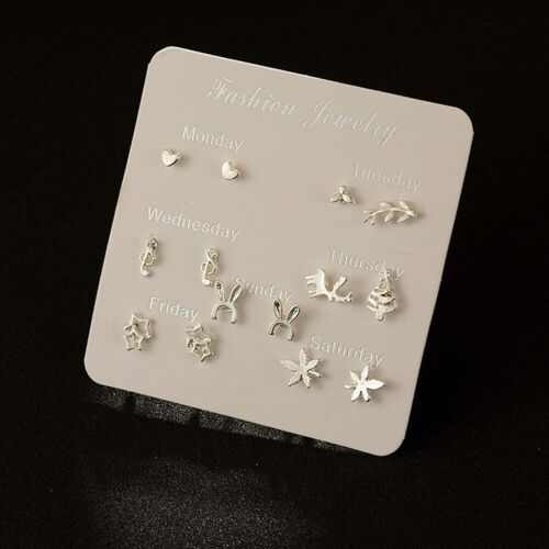 6~7 Pairs/Set Korean Style Week Earrings Set