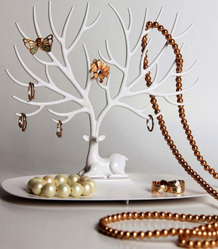 Jewelry Deer Tree Stand Display Organizer Necklace Ring Earring Holder Rack