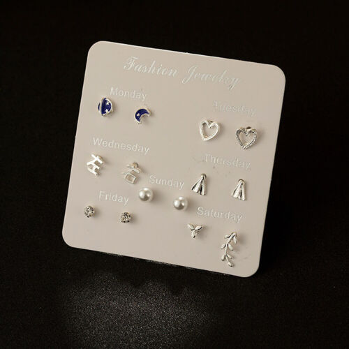 6~7 Pairs/Set Korean Style Week Earrings Set