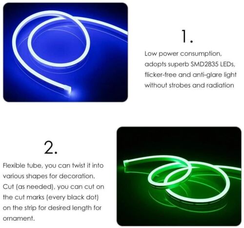 12V Flexible LED Strip Waterproof Sign Neon Lights Silicone Tube 1M 2M -  DANNY'S HOME GOODS