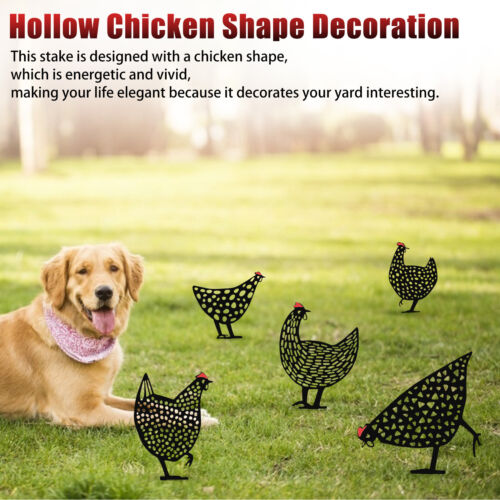 5PCS Chicken Stakes Yard Art Outdoor Garden Backyard Lawn