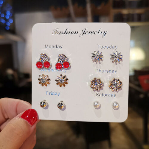 6~7 Pairs/Set Korean Style Week Earrings Set