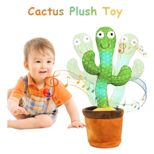 DANCING CACTUS ELECTRONIC TALKING PLUSH TOY PLAYS MUSIC & RECORDS AUDIO FOR KIDS