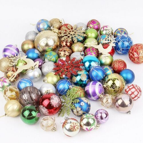 Christmas Glitter Ball Ornaments Xmas Tree Ball Hanging Party Decor