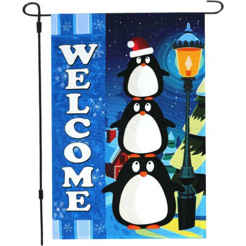 Home Decorative Christmas Garden Flag Printed Polyester: Welcome Quote