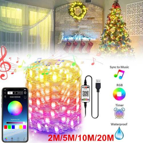 Christmas Tree Decoration Lights LED String Lamp Bluetooth App Remote Control