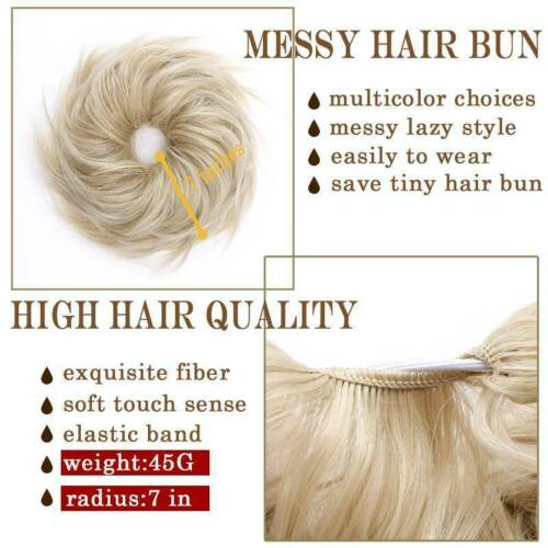 Natural Curly Messy Bun Hair Piece Scrunchie Updo Real as human Hair Extensions