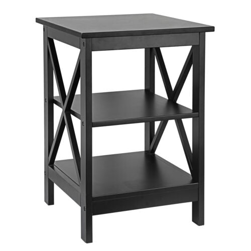 End Table Sofa Side End Storage Shelf Living Room Bedroom Furniture Black Stand