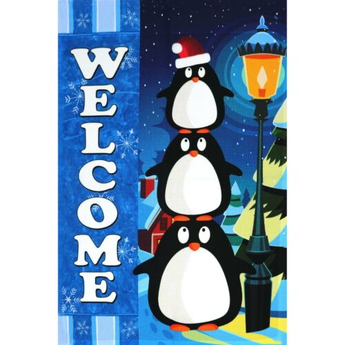 Home Decorative Christmas Garden Flag Printed Polyester: Welcome Quote