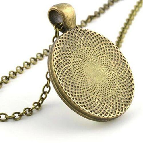 Old Fashion Vintage Compass Pendant Chain Necklace Antique Style Jewelry Bronze