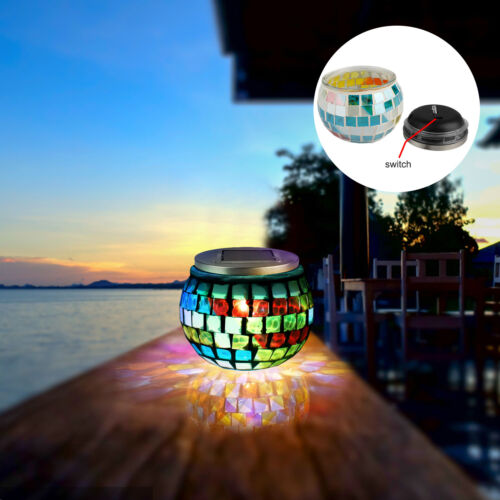 Outdoor Solar Glass Mosaic Ball LED Light Color Changing Lamp