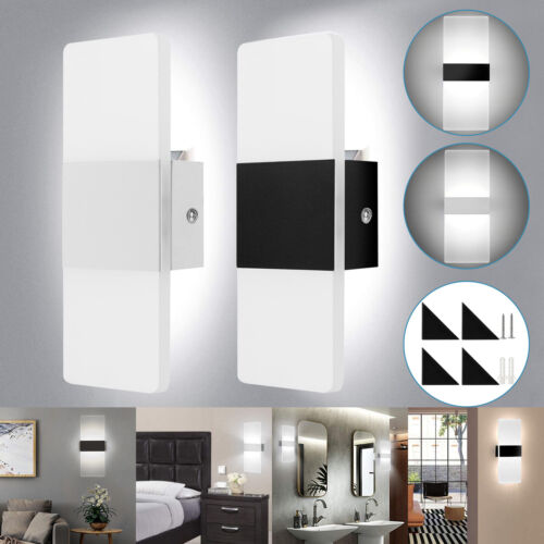 LED Square Wall Light Up Down Bedroom Sconce Lamp