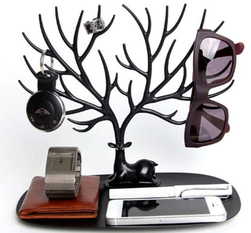 Jewelry Deer Tree Stand Display Organizer Necklace Ring Earring Holder Rack