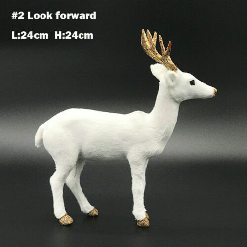 Christmas White Deer Reindeer Elk Plush Toy Xmas Home Tree Decor Ornament