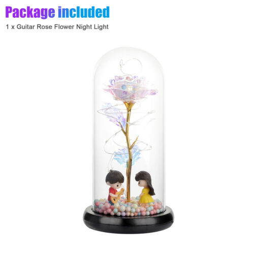 LED Enchanted Forever Rose Flower In Dome Glass Night Light