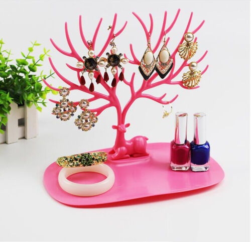 Jewelry Deer Tree Stand Display Organizer Necklace Ring Earring Holder Rack