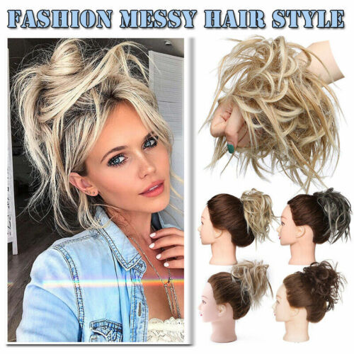Natural Curly Messy Bun Hair Piece Scrunchie Updo Real as human Hair Extensions