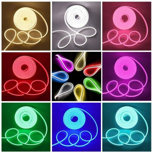 12V Flexible LED Strip Waterproof Sign Neon Lights Silicone Tube 1M 2M 3M 5M USA