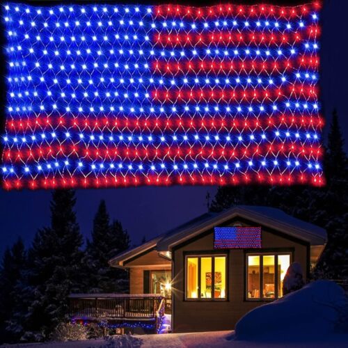 LED American Flag LED Lights 420 LED USA Flag Net Lights Waterproof