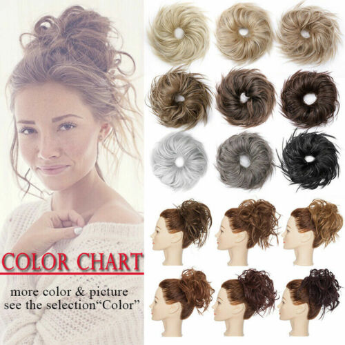Natural Curly Messy Bun Hair Piece Scrunchie Updo Real as human Hair Extensions