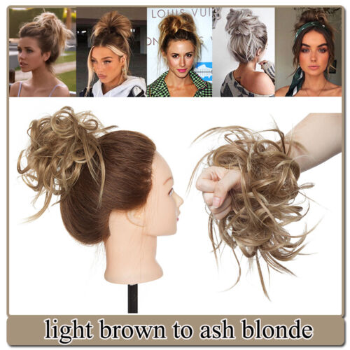 Natural Curly Messy Bun Hair Piece Scrunchie Updo Real as human Hair Extensions